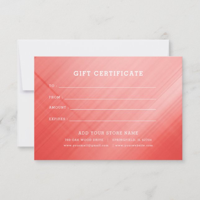 Minimalist Business Gift Certificate with Logo (Front)