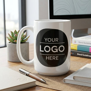 Minimalist Business Logo Black Circle Design Coffee Mug