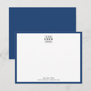 Minimalist Business Logo Company Contact Blue Card