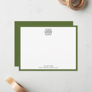 Minimalist Business Logo Company Contact Olive Card