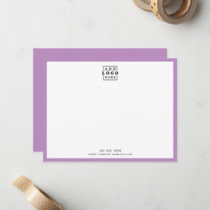 Minimalist Business Logo Company Contact Purple Card