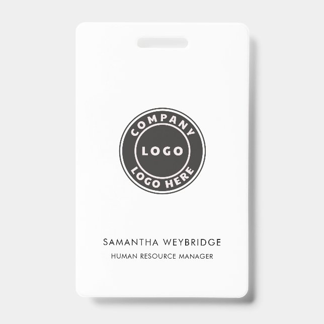 Minimalist Business Logo Company Employee Staff ID Badge (Front)