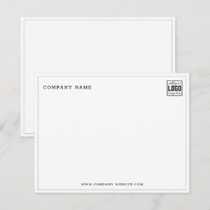 Minimalist Business Logo Company Name Green Border Card