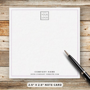 Minimalist Business Logo Company Name Purple Line Card