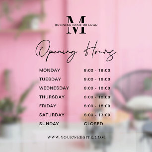Minimalist Business Logo Monogram Opening Times