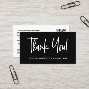 Minimalist business logo Order Thank you Review Card