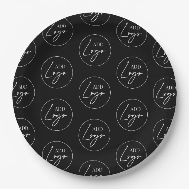 Minimalist Business Logo Pattern Personalised Paper Plate (Front)