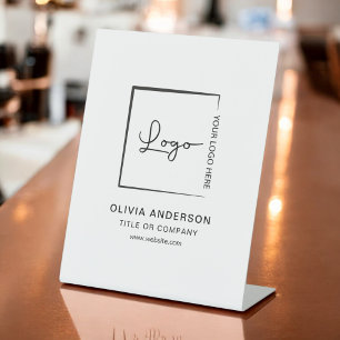 Minimalist Business Logo Professional Modern Pedestal Sign