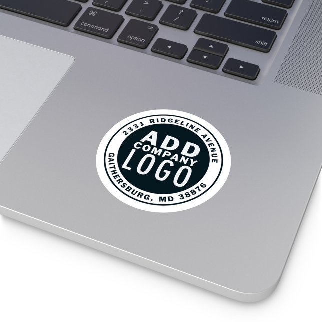 Minimalist Business Logo Simple Classic Round Sticker (Your Business Logo Round Classic Sticker)