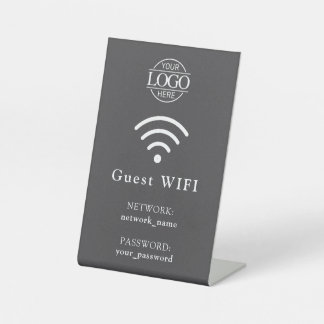 Minimalist Business Logo Wifi Password & Network Pedestal Sign