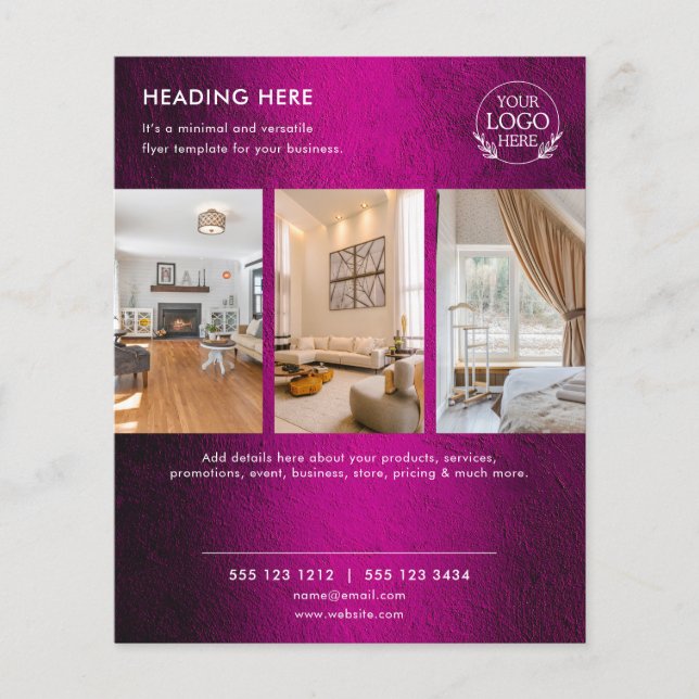 Minimalist Business Marketing Flyer | Logo & Photo (Front)