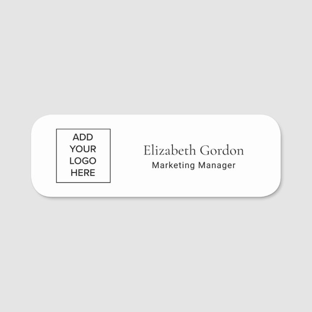 Minimalist Business Name Tag Label Template (Front)