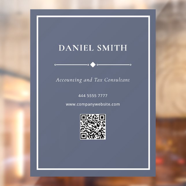 Minimalist Business Office White Dusty Blue QRcode (Sheet 2)