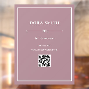 Minimalist Business Office White Dusty Rose QRcode