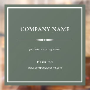 Minimalist Business Office White on Muted Green