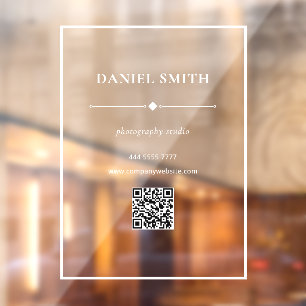 Minimalist Business Office White with QRcode Door