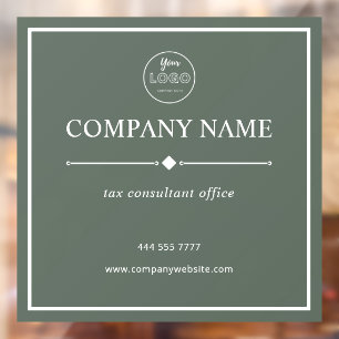 Minimalist Business Office with Logo White Green