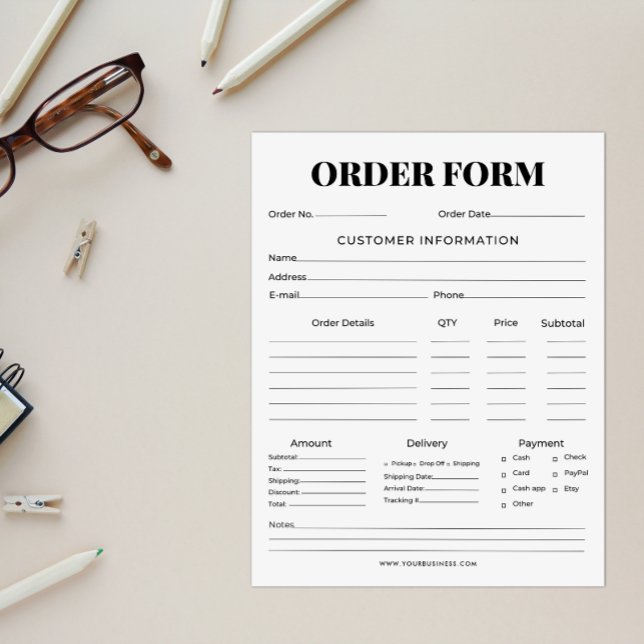 Minimalist Business Order Form  Notepad (Creator Uploaded)