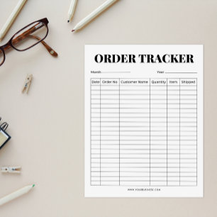 Minimalist Business Order Tracker Notepad