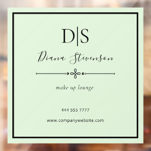 Minimalist Business Salon Name Initial Sage Green