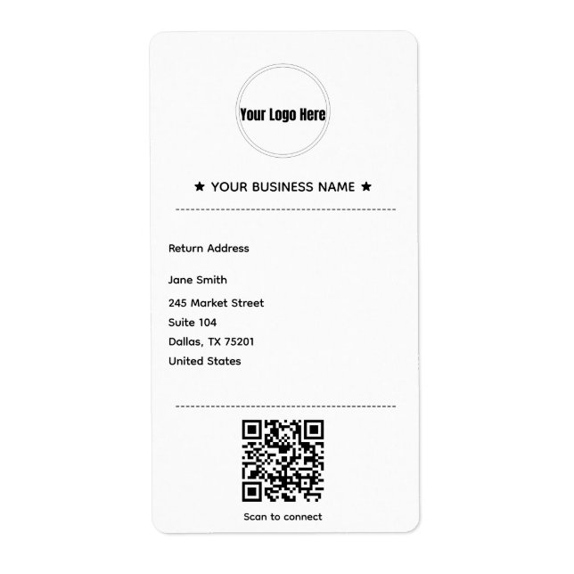 Minimalist Business Shipping Label (Front)