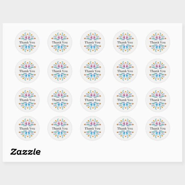 Minimalist Business Thank You Classic Round Sticke Classic Round Sticker (Sheet)