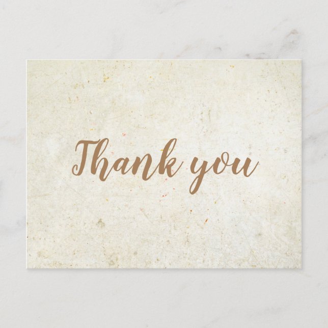 Minimalist Business Thank You Rustic Postcard (Front)