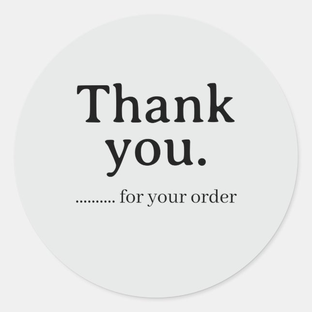 Minimalist Business Thank You Sticker (Front)