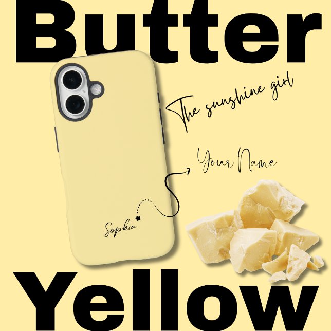 Minimalist Butter Yellow Aesthetic Case-Mate iPhone Case (Creator Uploaded)