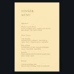 Minimalist Butter Yellow Budget Wedding Menu<br><div class="desc">Modern wedding menus featuring a simple and minimal layout with your details in serif fonts.</div>
