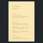 Minimalist Butter Yellow Budget Wedding Menu<br><div class="desc">Modern wedding menus featuring a simple and minimal layout with your details in serif fonts.</div>