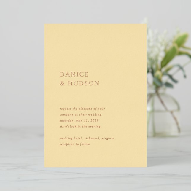 Minimalist Butter Yellow Modern Wedding (Standing Front)
