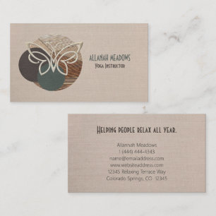 Minimalist Butterfly Bamboo Yoga Business Card