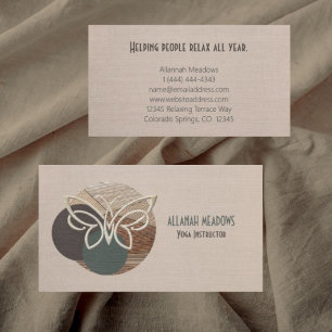 Minimalist Butterfly Bamboo Yoga Business Card