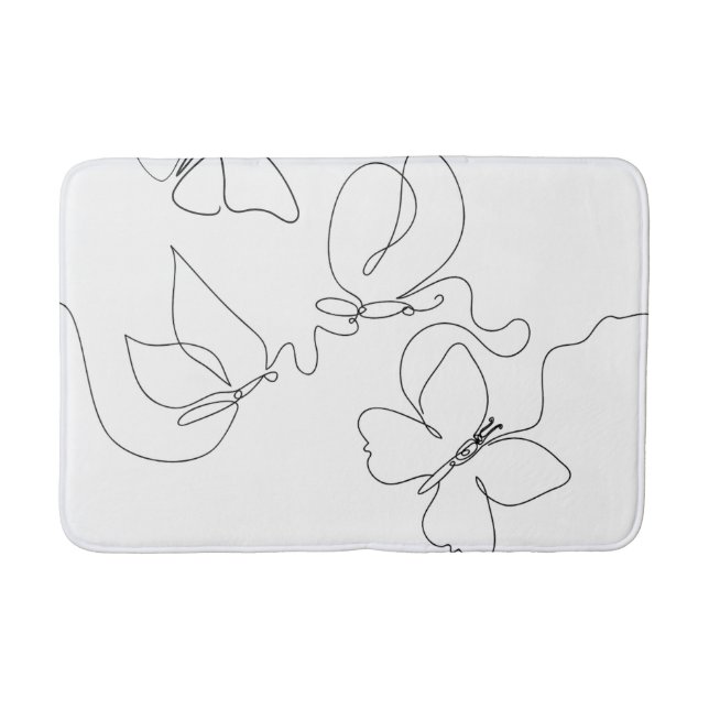 Minimalist Butterfly Bath Mat (Front)