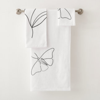Minimalist Butterfly Bath Towel Set