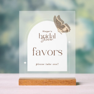 Minimalist Butterfly Bridal Shower Favours Frosted Acrylic Sign
