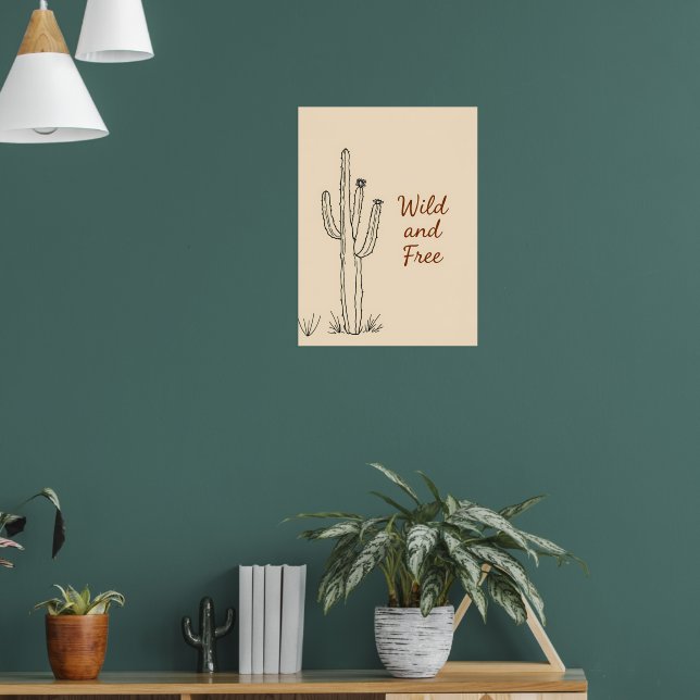 Minimalist Cactus Line Art Poster (Living Room 1)