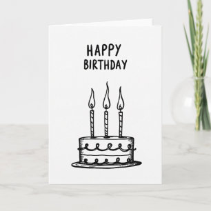 Minimalist Cake Birthday Card