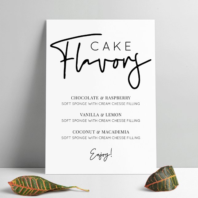 Minimalist Cake Flavours Menu Simple Script Font Poster (Creator Uploaded)