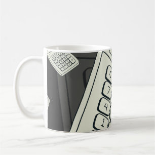Minimalist Calculator and Math Pattern Illustratio Coffee Mug
