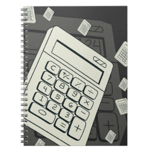 Minimalist Calculator and Math Pattern Illustratio Notebook