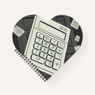 Minimalist Calculator and Math Pattern Illustratio Notebook