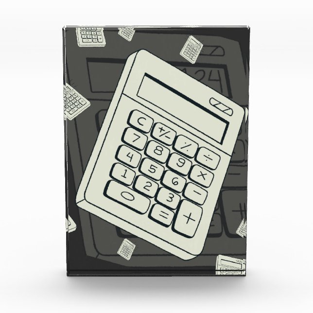 Minimalist Calculator and Math Pattern Illustratio Photo Block (Front)