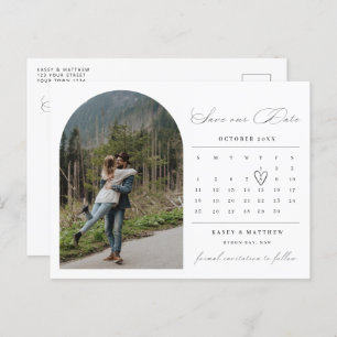 Minimalist calendar photo Save the Date Invitation Postcard