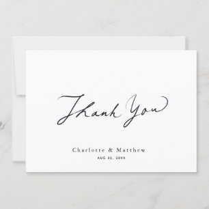 Minimalist Caligraphy Wedding Thank You Card