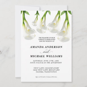 Minimalist Calla Lily Wedding Invitation White Ele