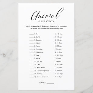 Minimalist Calligraphy Baby Gestation Game