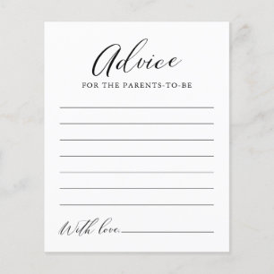 Minimalist Calligraphy Baby Shower Advice Card