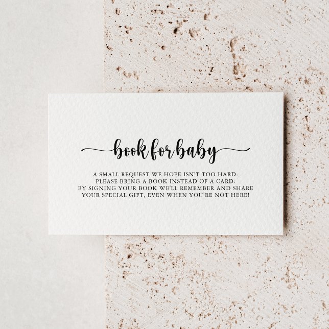 Minimalist Calligraphy Baby Shower Book Request  Enclosure Card (Creator Uploaded)